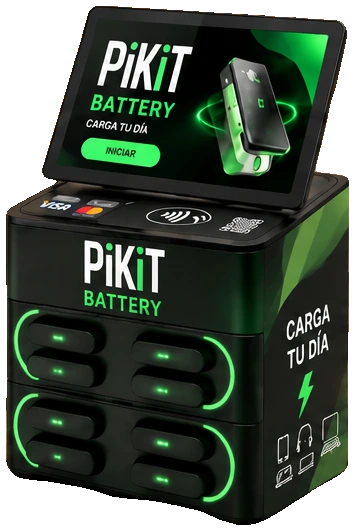 Máquina Pikit Battery, mostrador, vista lateral